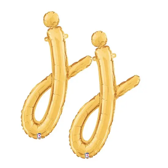 Betallic&reg; 24 inch Script Letter J Gold Air Fill Only {4}