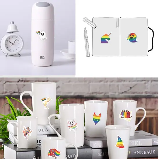 Progress Pride Flag 3x5 Feet LGBTQ Pride Month Accessories Gay LGBT Community Support Gay Pride Rainbow Flag Banner Decorations for Parades Party with 60 Stikers {5}