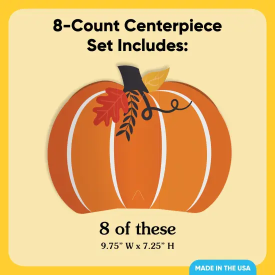 Big Dot of Happiness 3D Fall Pumpkin Centerpiece Table Decorations, Freestanding Halloween or Thanksgiving Party Decor, Party Centerpieces - 8 Count {5}