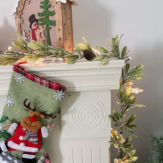 6ft Snowy Olive Christmas Garland {3}