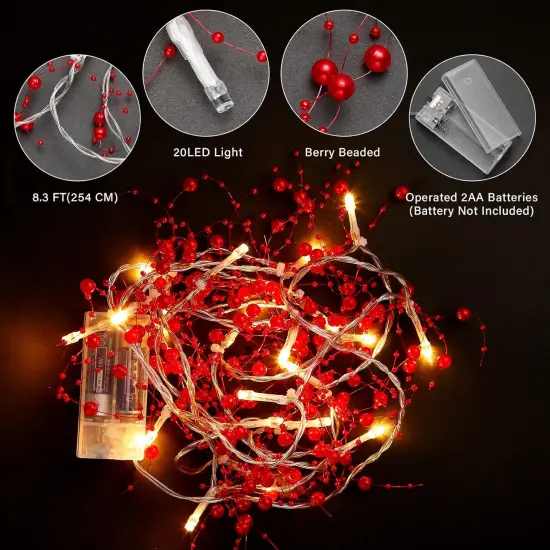 Christmas Garland with Lights 8.3 FT {3}