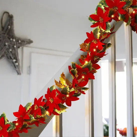 Christmas Poinsettia Garland, {5}
