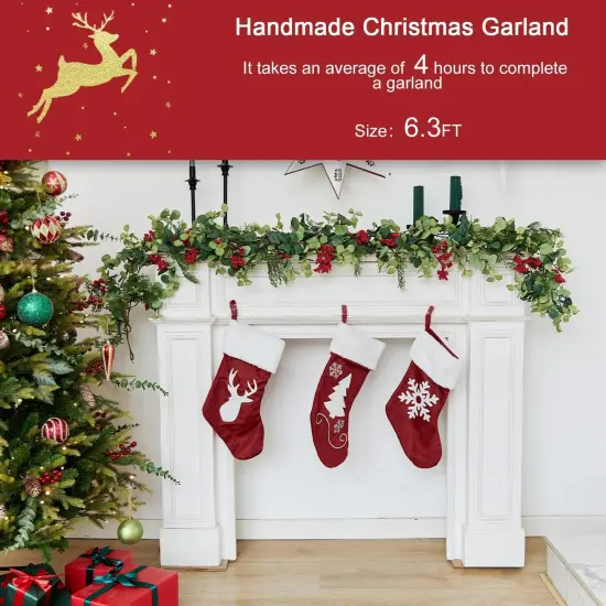 6.3FT Christmas 144 Branch Tips Cedar Garlands {2}