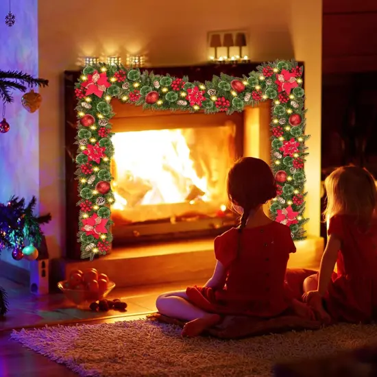 Christmas Garland with Lights, 9FT Lighted Christmas Garland with 30 LED {5}