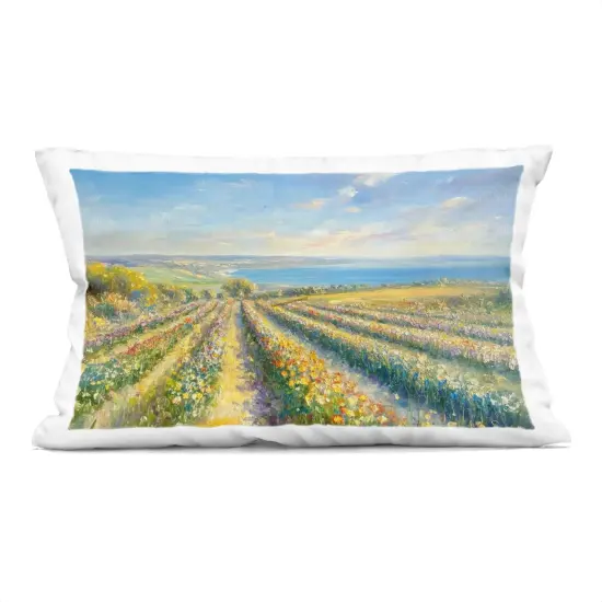 Stupell Industries Rows Of Flowers Landscape Indoor Pillow, 14 x 7 x 20 {1}