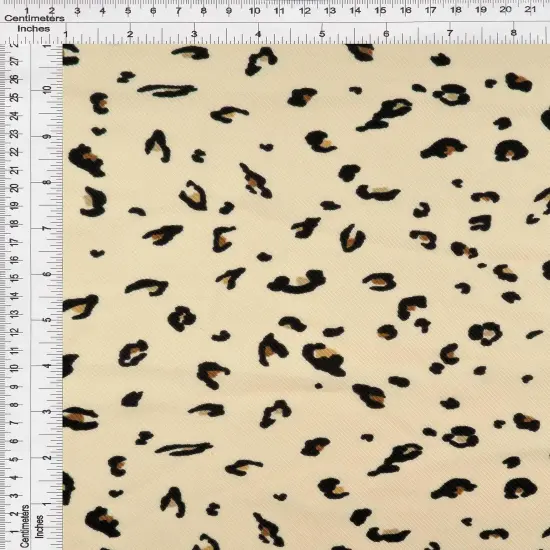 1 Yard Twill Animal/Leopard Print Fabric, 58/59" Wide Polyester Spandex Blend OLIVE {6}