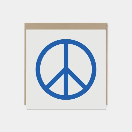Orange Peace Sign Card, Square Peace {6}