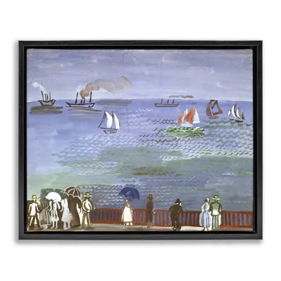 Stupell Industries Classic Raoul Dufy Nautical Scene Framed Floater Canvas Wall Art Design by one1000paintings {1}