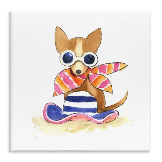 Stupell Industries Sandy Dog on Beach Wall Plaque Art Design by Geoff Allen {1}