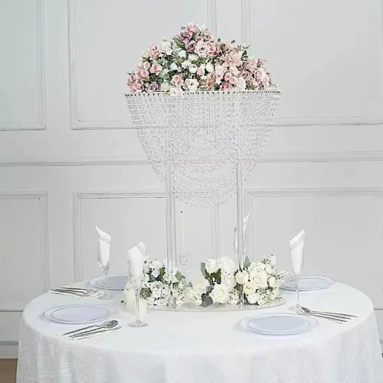 32" Clear Acrylic Crystal Chandelier Flower Display Stand Centerpiece Events {3}