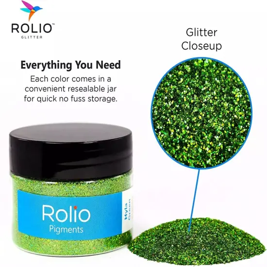 Rolio - 1 Jar Vibrant Holographic Glitter (Hyla Green) - 1 oz {2}