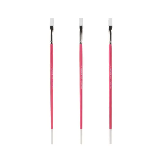 Creative Mark Pro White Soft Filament Acrylic Paint Brushes - FlatSets of 3 - Versatile Synthetic Brushes for Acrylic Painting , Gouache, Oils & Caseins {1}