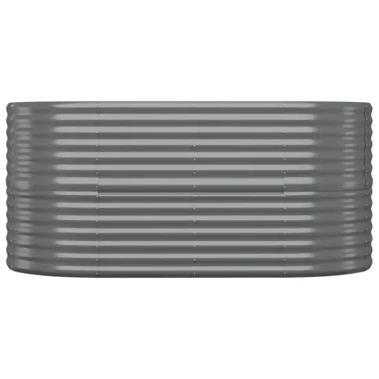 vidaXL Garden Raised Bed Powder-coated Steel 59.8"x31.5"x26.8" Gray {3}
