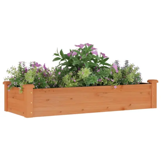 vidaXL Garden Raised Bed with Liner Brown 47.2x17.7x9.8 Solid Wood Fir {3}