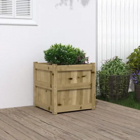 vidaXL Garden Planter 19.7"x19.7"x19.7" Impregnated Wood Pine {1}