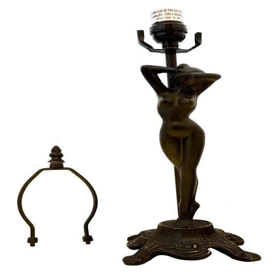 Aphrodite Metal Lamp Base, Antique Bronze Finish with Gold Highlights, Nicely Weighted, 20.5" Tall {4}