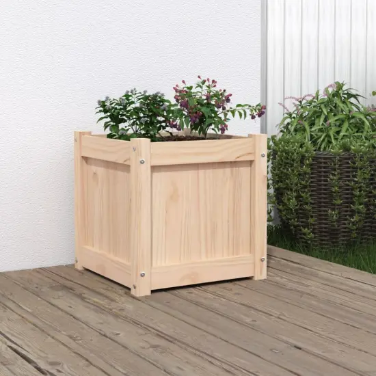 vidaXL Garden Planter 15.7"x15.7"x15.7" Solid Wood Pine {1}