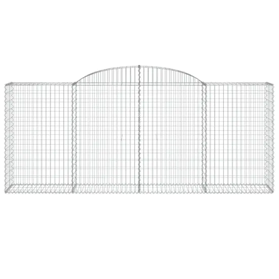 vidaXL Arched Gabion Basket 118.1"x19.7"x47.2"55.1" Galvanized Iron {3}