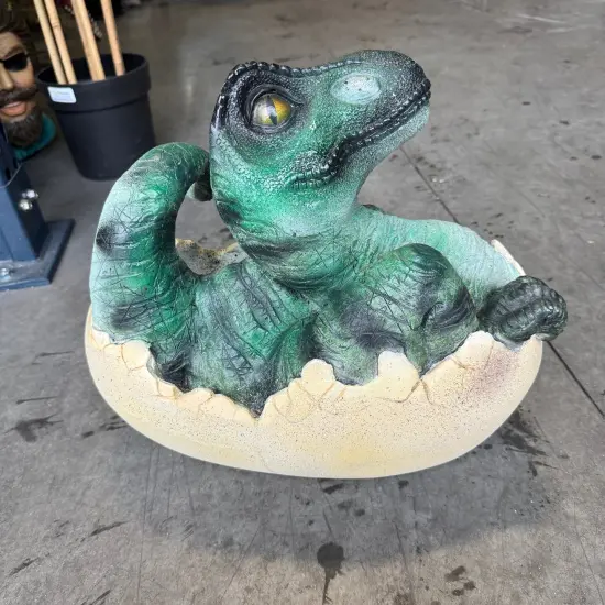 T-Rex Dinosaur Egg Hatching Life Size Statue {4}