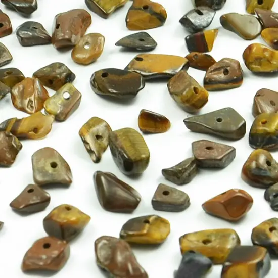 6 Packs of 24" Strands Tigereye Natural Gemstone 3-7mm Chips (about 1200) {1}