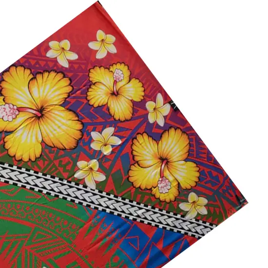 72" L x 45" W Hibiscus Assortment Polyester Sarong Fabric Style One {7}