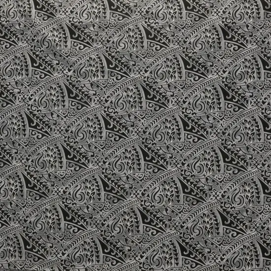 1 Yard Traditional Polynesian Tattoo Triangle Formation Poly Cotton Fabric 45 Inch Width grey {1}