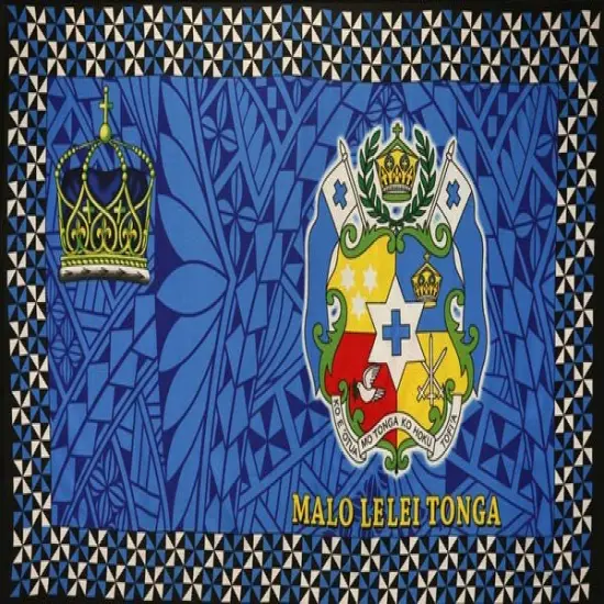 Malo Lelei Tonga Crown 100% Polyester Sarong 72" L x 45" W Blue {1}