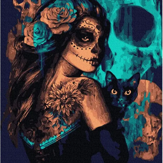 Halloween Paint by Number Skull Witch - 16x20 inch {1}