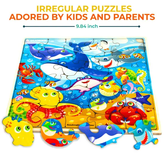 28 Pieces Wooden Puzzles for Kids | Ocean {2}
