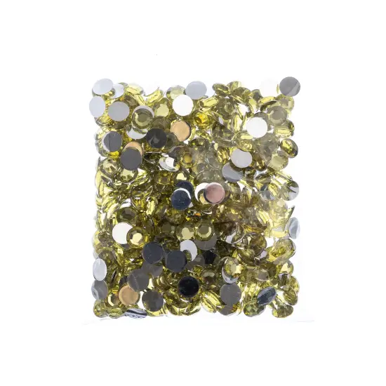 John Bead 10mm (SS45) Round Acrylic Flat Back Rhinestones, 500pcs Yellow {4}