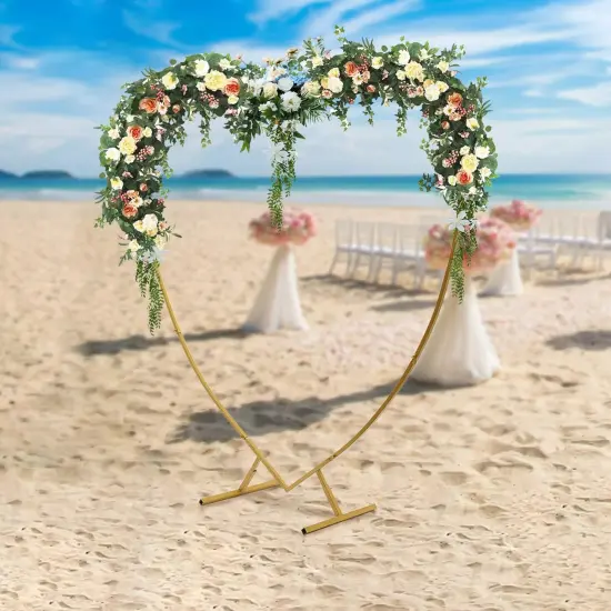 Heart Shaped Gold Metal Balloon Arch Stand Frame For Wedding Decor Display Kit {4}