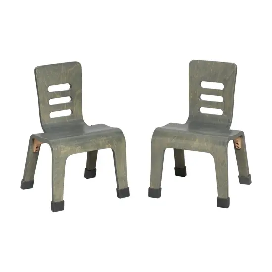 Bentwood Chair, 10in Seat Height, Stackable Seats, 2-Pack Grey Wash {1}