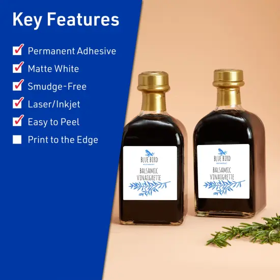 Avery TrueBlock Matte White Paper Labels,2-1/2" x 2-1/2" Square {2}