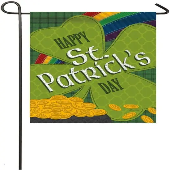 Gold Coins St Patricks Day Garden Flag 2 Sided Lori Siebert {1}