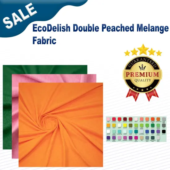 EcoDelish Double Peached Melange Fabric White {2}