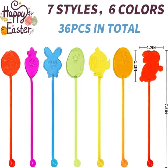 36 Pack Easter Sticky Hands Toys, Easter Theme Styles Stretchy Toys Easter Basket Stuffers {2}