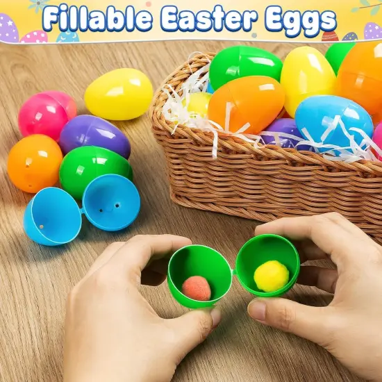 1000 PCS Plastic Easter Eggs Bulk, 2.4" Empty Easter Eggs Fillable for Easter Hunt, Candy Treats, Basket Stuffers Fillers, Theme Party Favor Decoration, Classroom Prize Supplies {4}