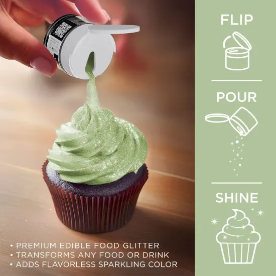 Bakell - Soft Green Tinker Dust Edible Glitter (5g, 1x Jar) for Food, Desserts, and Beverages! {3}