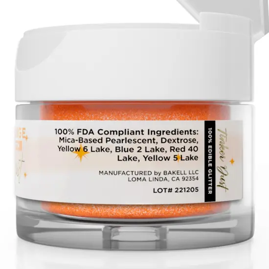 Bakell - Pumpkin Tinker Dust Edible Glitter (5g, 1x Jar) for Food, Desserts, and Beverages! {6}