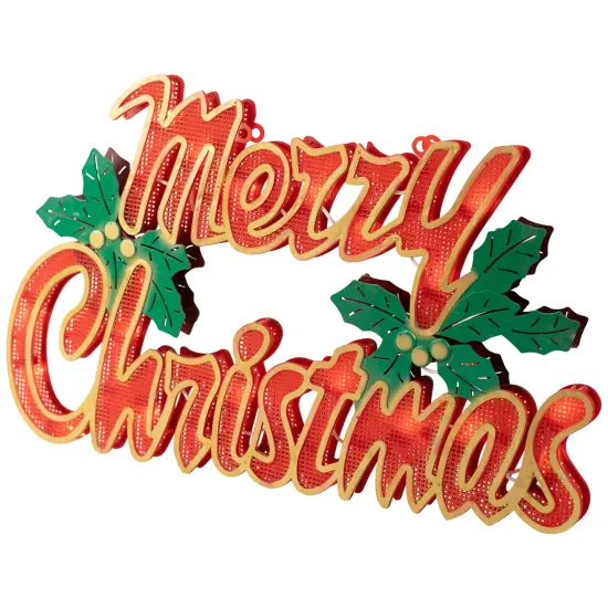 Northlight Lighted Merry Christmas Window Silhouette - 16.5" Red {6}