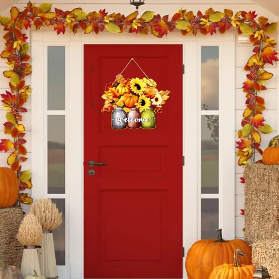 Fall Welcome Sign for Front Door Decorations (	Style1) {4}