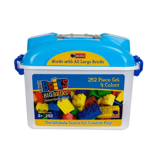 Strictly Briks Toy Building Blocks For Kids and Toddlers, Big Bricks Set with Large Pegs, 100% Compatible with All Major Brands, Red, Green, Blue, and Yellow, 252 Pieces, Ages 3-14 Multicolor {4}