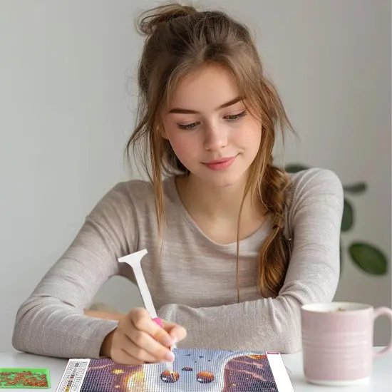 Ghost Diamond Art Kits for Adults, Halloween Pumpkin DIY 5D - 12x16inch {3}