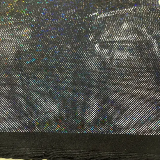 1 Yard Foggy Shattered Glass Foil Spandex Fabric 4 Way Stretch Reflective Nylon Blend 58-60 inches width Red {5}