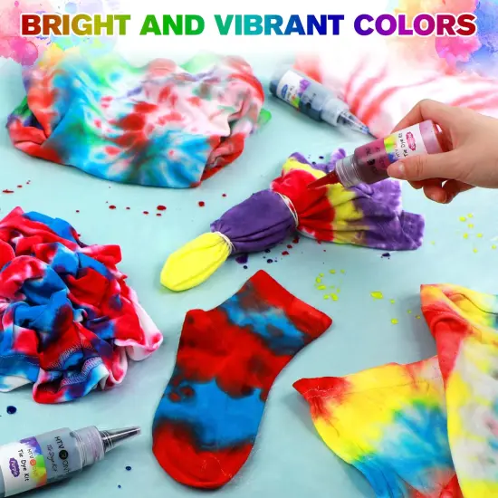 Tie Dye Kit - 26 Colors Pre-Filled Bottles Tye Dye Kit, Permanent Non-Toxic Tie Dye Kits for Adults and Kids, Tie Die Kit for Group Handmade Creative Activity(Just Add Water) {5}
