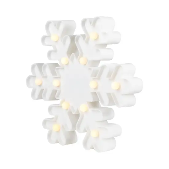 Northlight LED Lighted Snowflake Marquee Christmas Wall Art - 9.5"- White {6}
