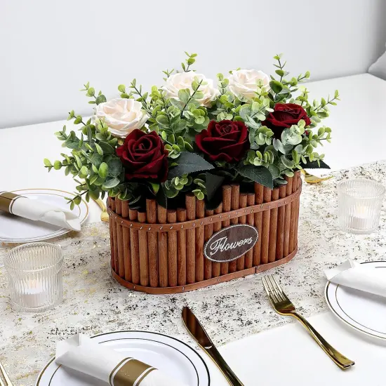 Dining Table Centerpiece Decor - (Burgundy Champagne) {3}