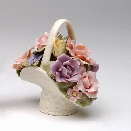 Hand Crafted Ceramic Roses Flower Basket, Home D&eacute;cor, Gift for Her, Gift for Mom, Nature Lover D&eacute;cor, Wedding Gift {3}