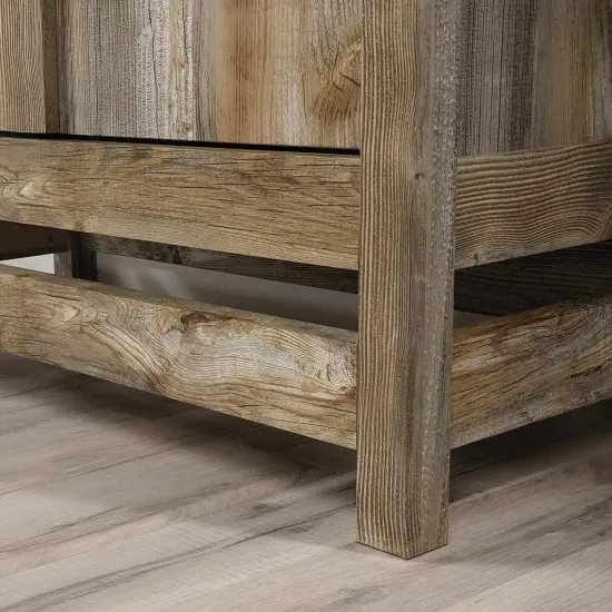 Farmhouse Storage Cabinet Wardrobe Armoire in Rustic Wood Finish {3}