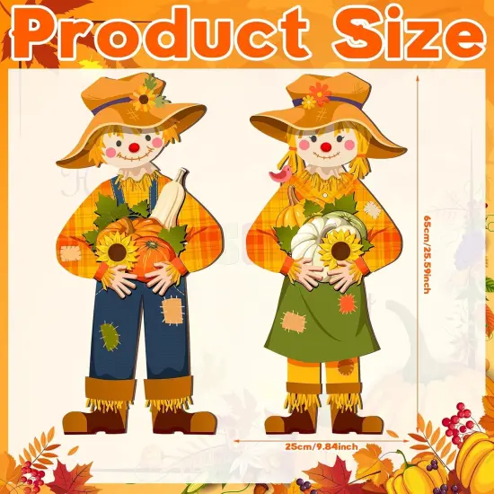 2 Pcs Fall Scarecrow Porch Door Decor {2}
